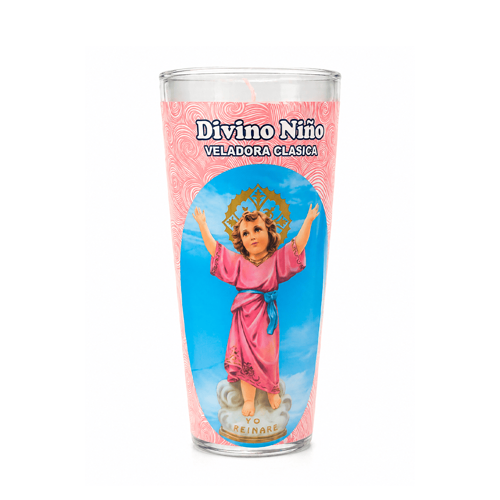 DIVINO NIÑO VELADORA EN VASO