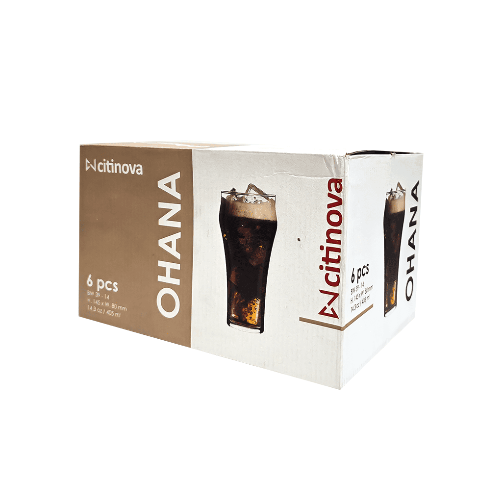 OHANA VASOS DE VIDRIO 6 PCS 14