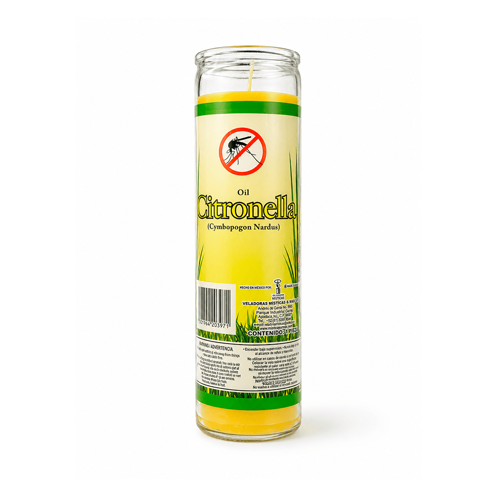VELA CON ACEITE DE CITRONELA